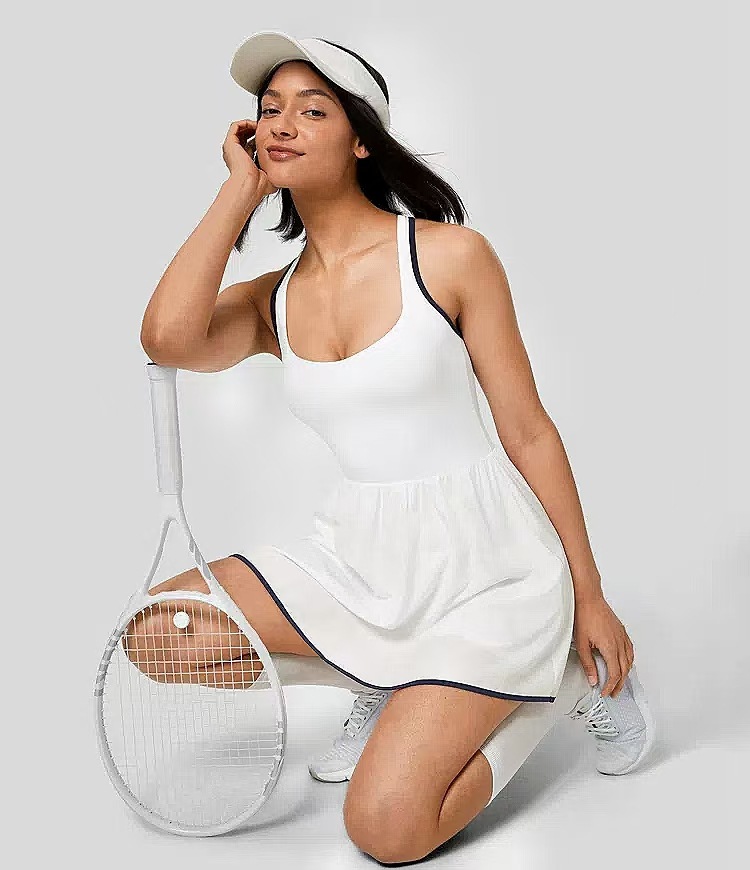 Womens Sleeveless Fit and Flare Mini Activewear Dress